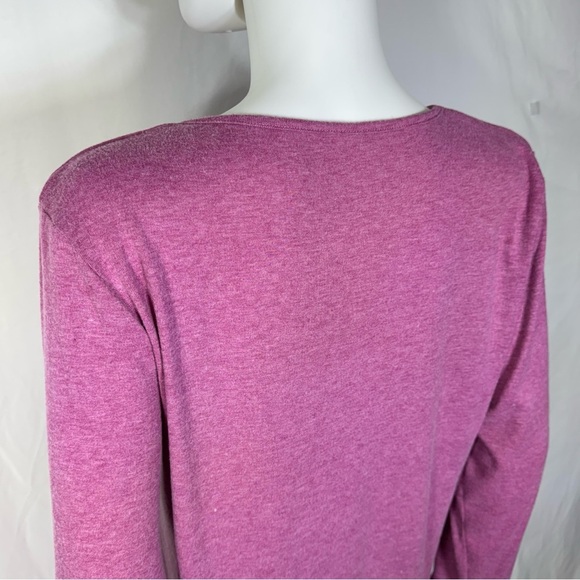 Women's Mauve Long Sleeve V-Neck Top - Picture 4 of 7